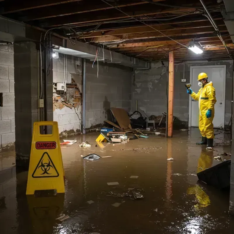 Flooded Basement Electrical Hazard in Hazel Crest, IL Property