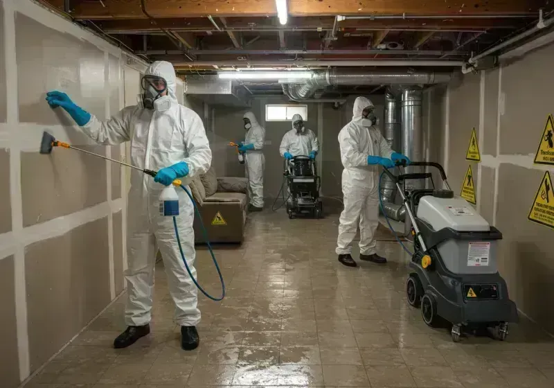 Basement Moisture Removal and Structural Drying process in Hazel Crest, IL